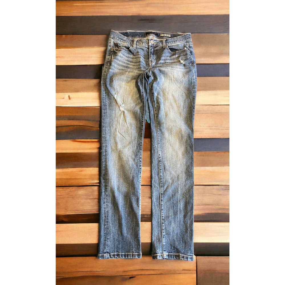 Aeropostale Womens Size 10 Short Blue Skinny Dark Wash Cotton Blend Stretch Jean